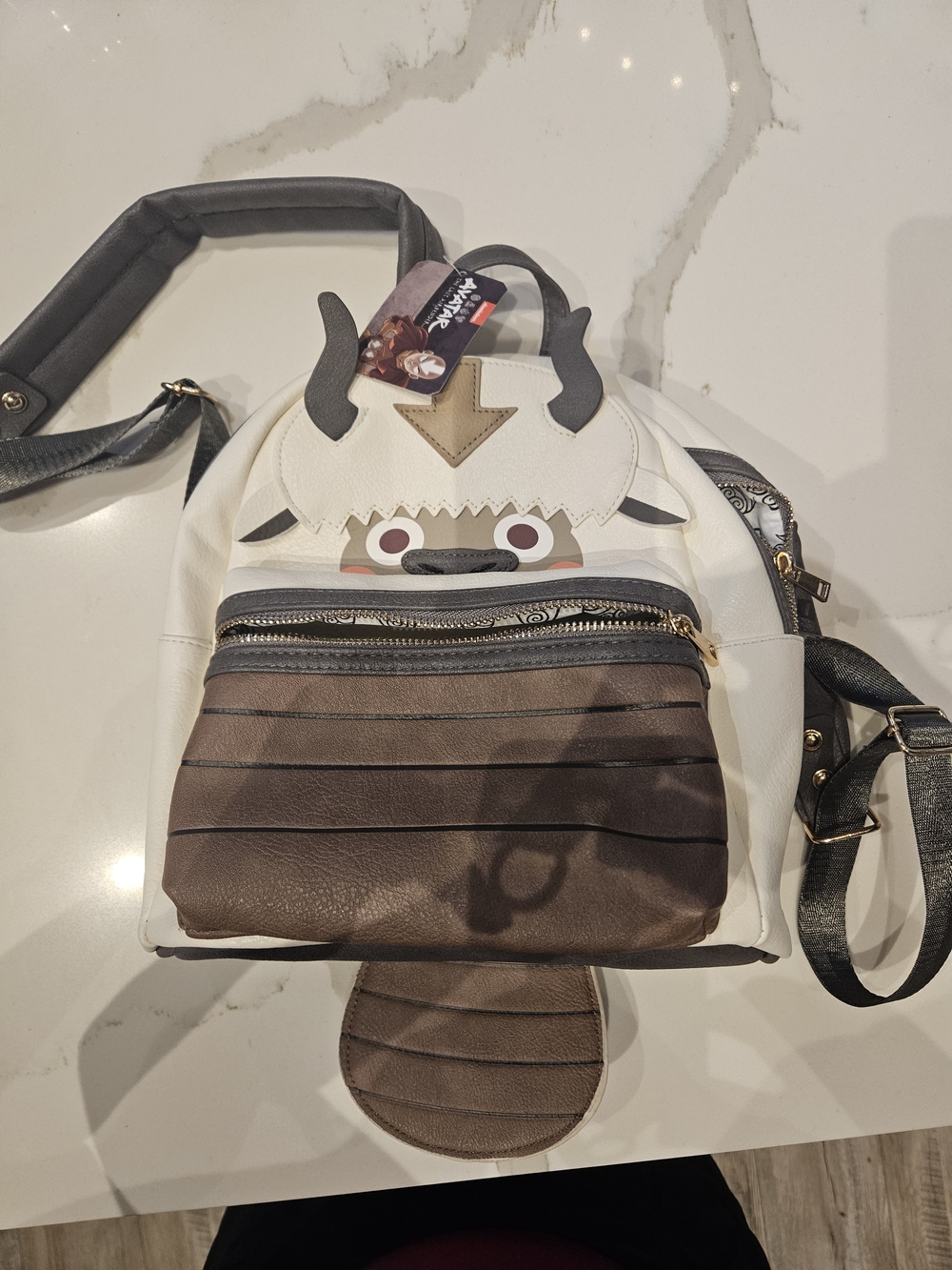 White & Brown AVATAR Yeti Backpack